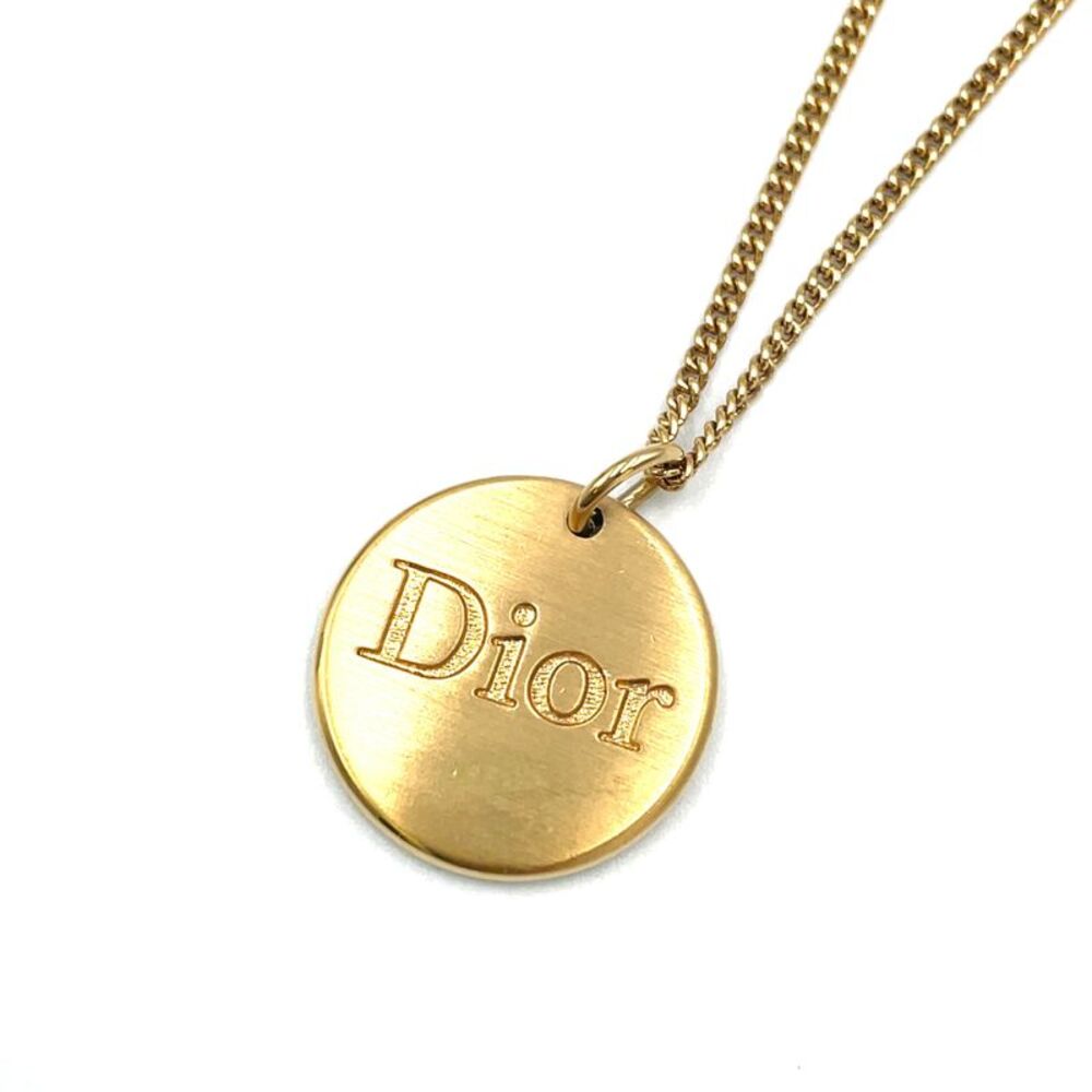 Christian Dior Logo Plate Double Chain Necklace - Picture 1 of 9